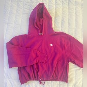 XL Champion Reverse Weave Cinch Bottom Hoodie Women's cropped